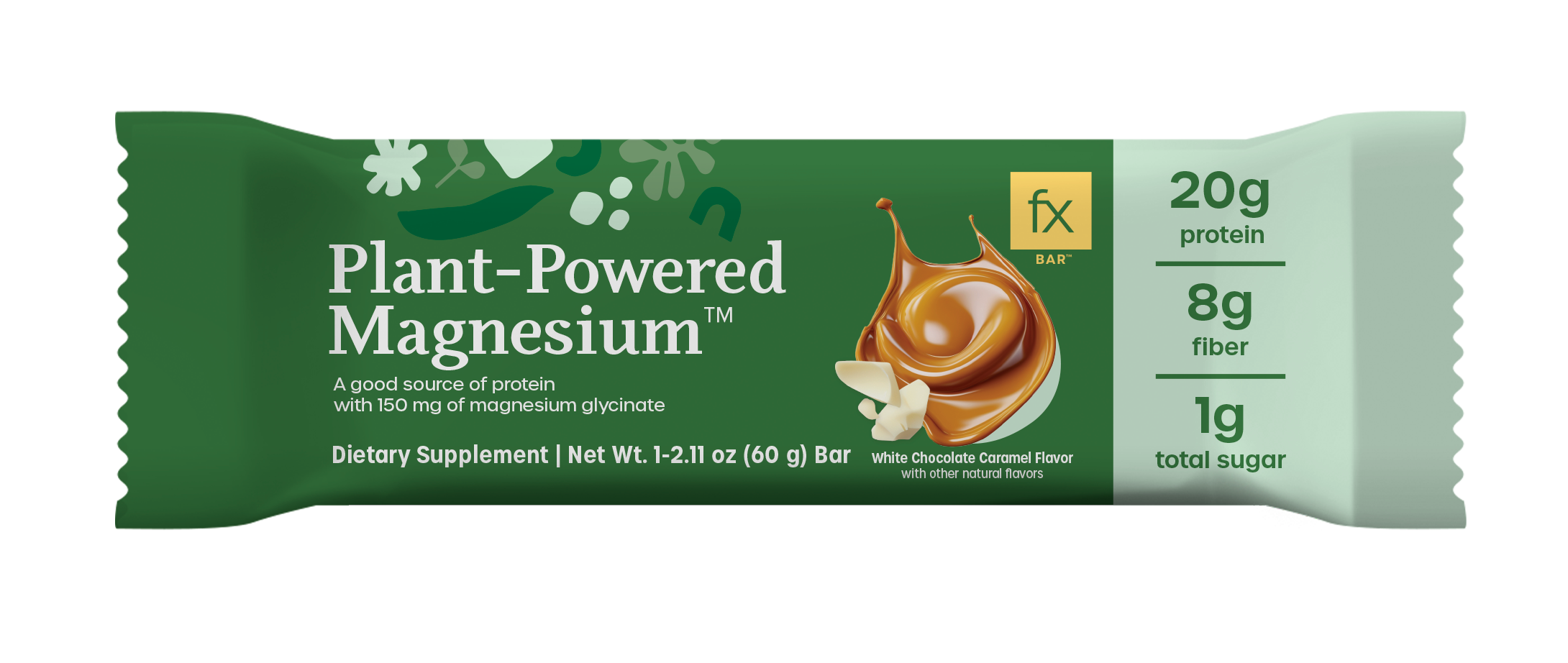 Plant-Powered Magnesium White Chocolate Caramel Bar 